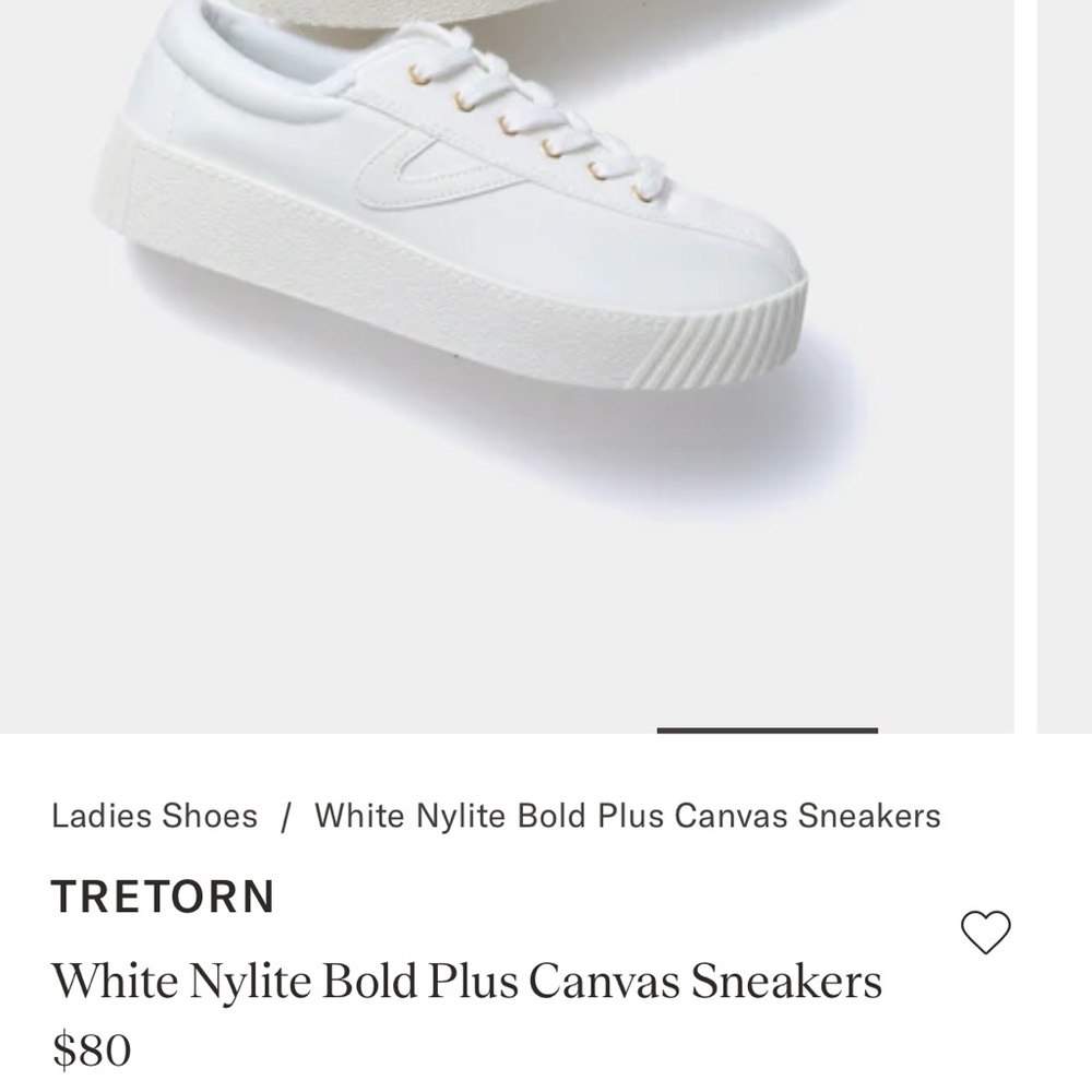 Tretorn Women's White Nylite Canvas Sneakers